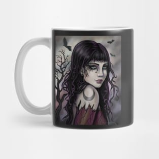 Crow Girl Digital Art Fantasy Woman by Molly Harrison Mug